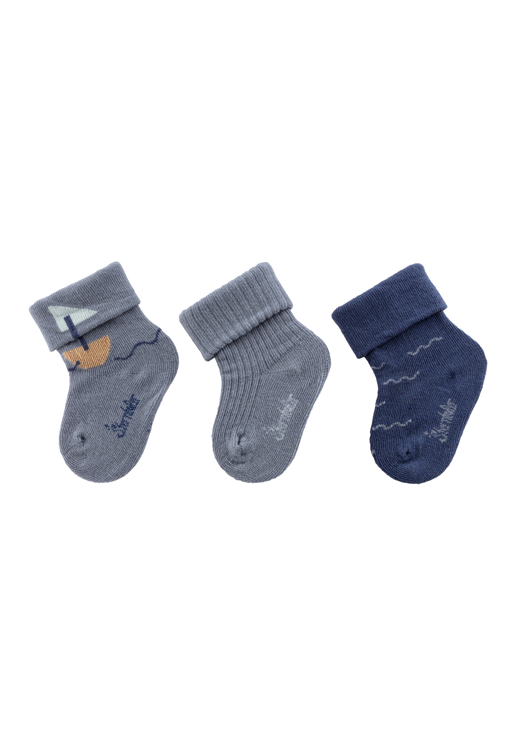 Sterntaler Baby Boys' Socks - Pack Of 3, Soft Plush, Cuff Closure, Light Blue