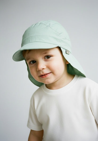 Hat with visor and neckflap