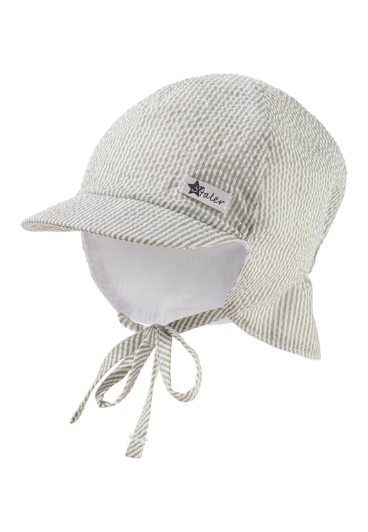 Hat with visor and neckflap