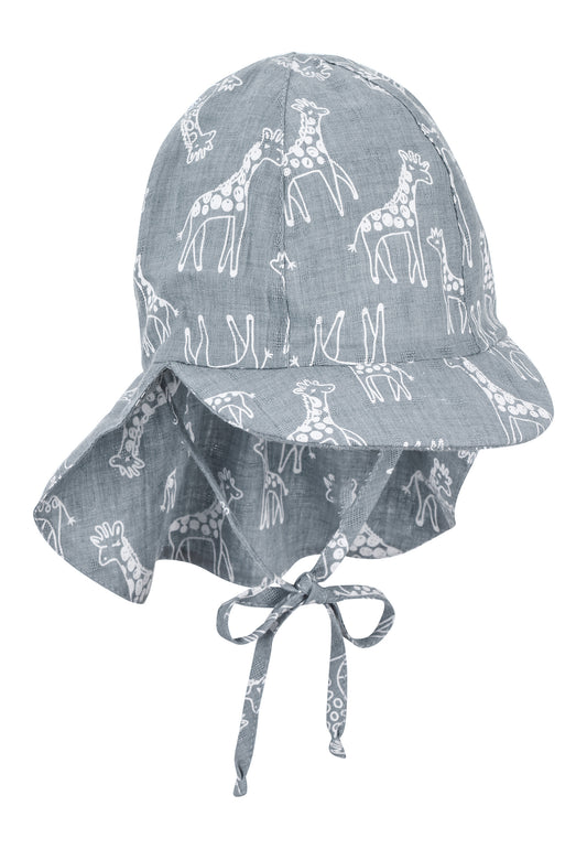 Hat with visor and neckflap