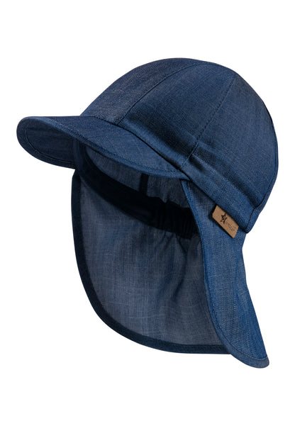 Hat with visor and neckflap