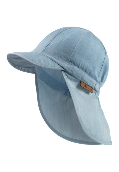 Hat with visor and neckflap