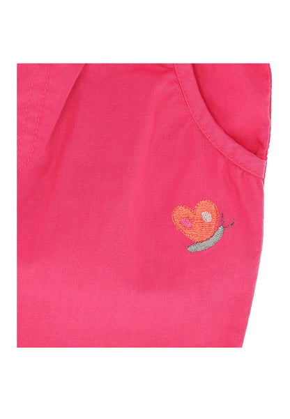 Pantaloni 7/8 in popeline con ricamo Farfalla