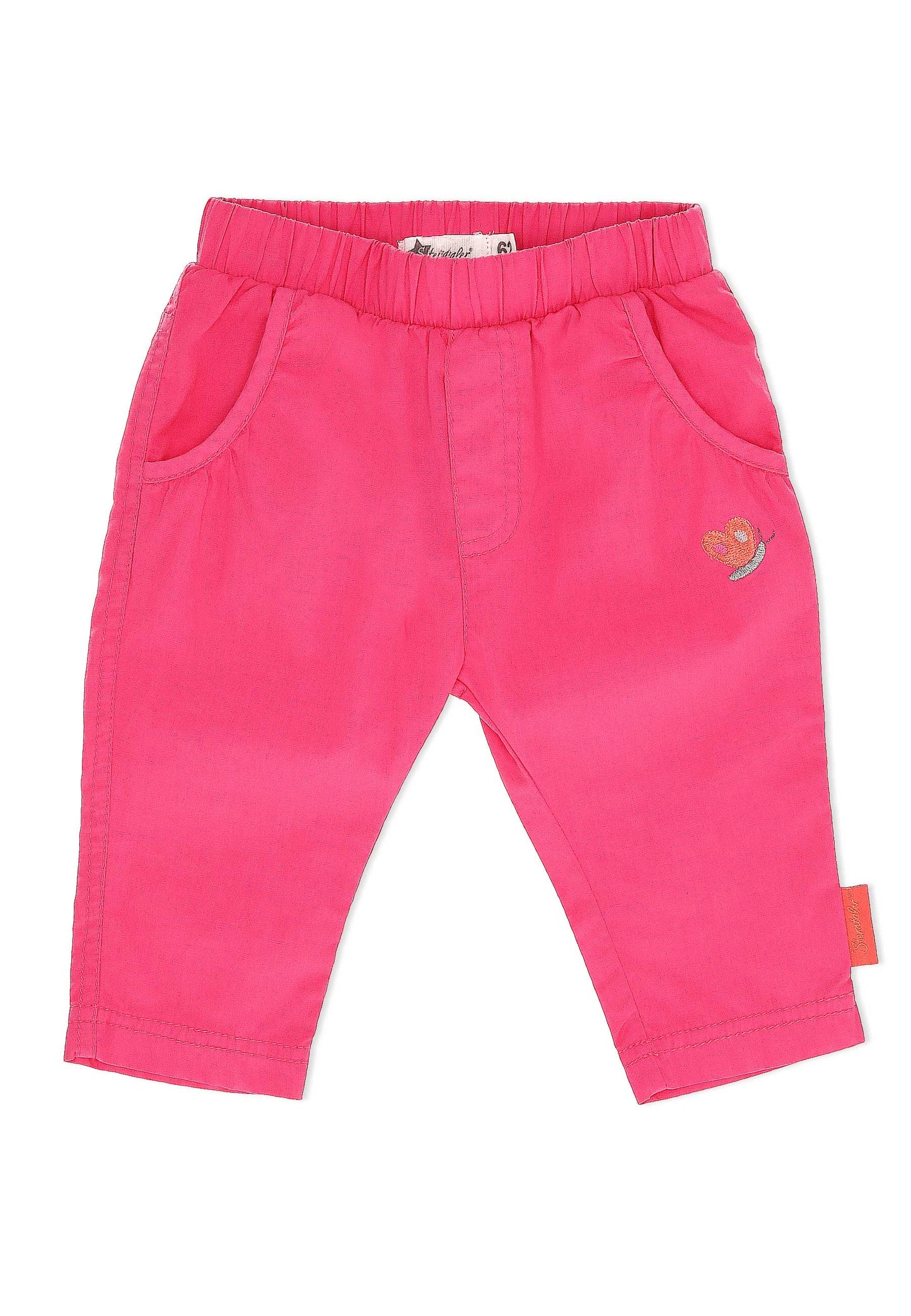 Pantaloni 7/8 in popeline con ricamo Farfalla