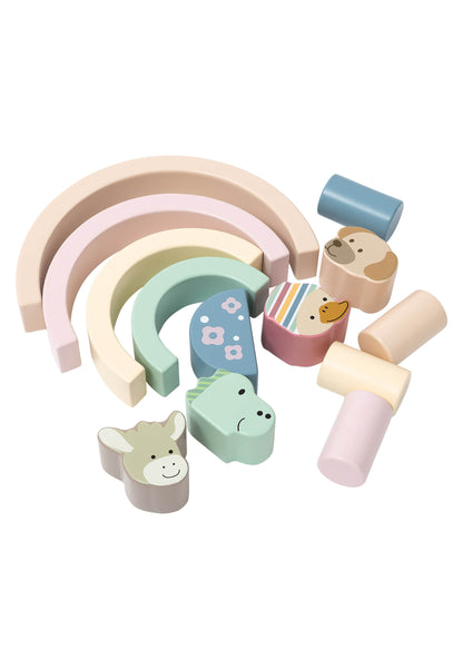 Blocs de construction en bois arc-en-ciel