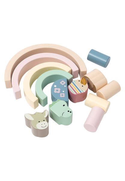 Blocs de construction en bois arc-en-ciel