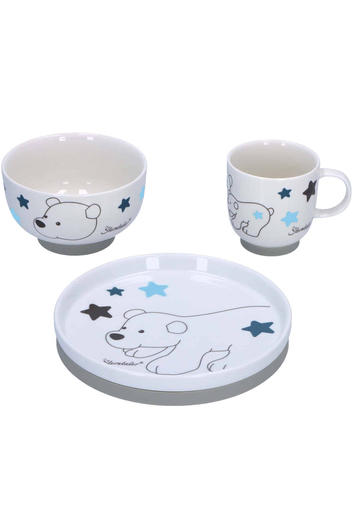 Porzellan-Geschirr-Set Eisbär Elia 3-teilig ☆
