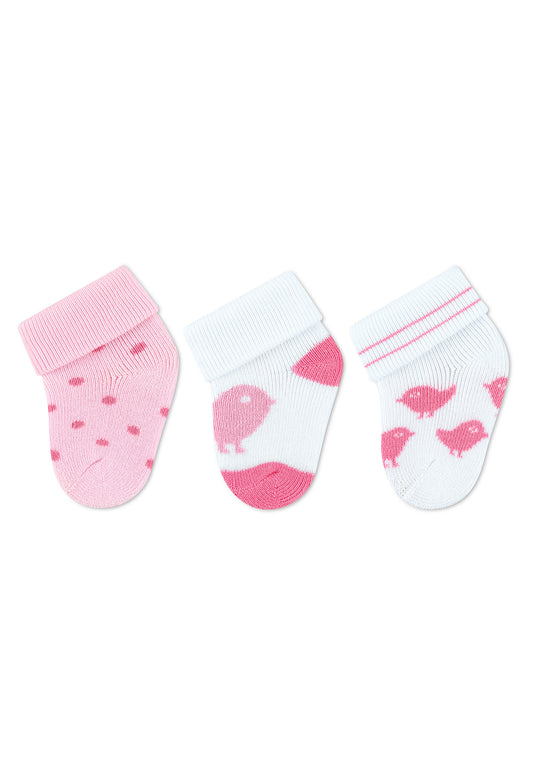 Newborn Socks with Fold-Over Cuff, 3-Pack