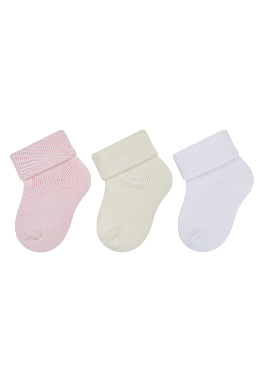 Chaussettes Nouveau- nés avec revers lot de 3