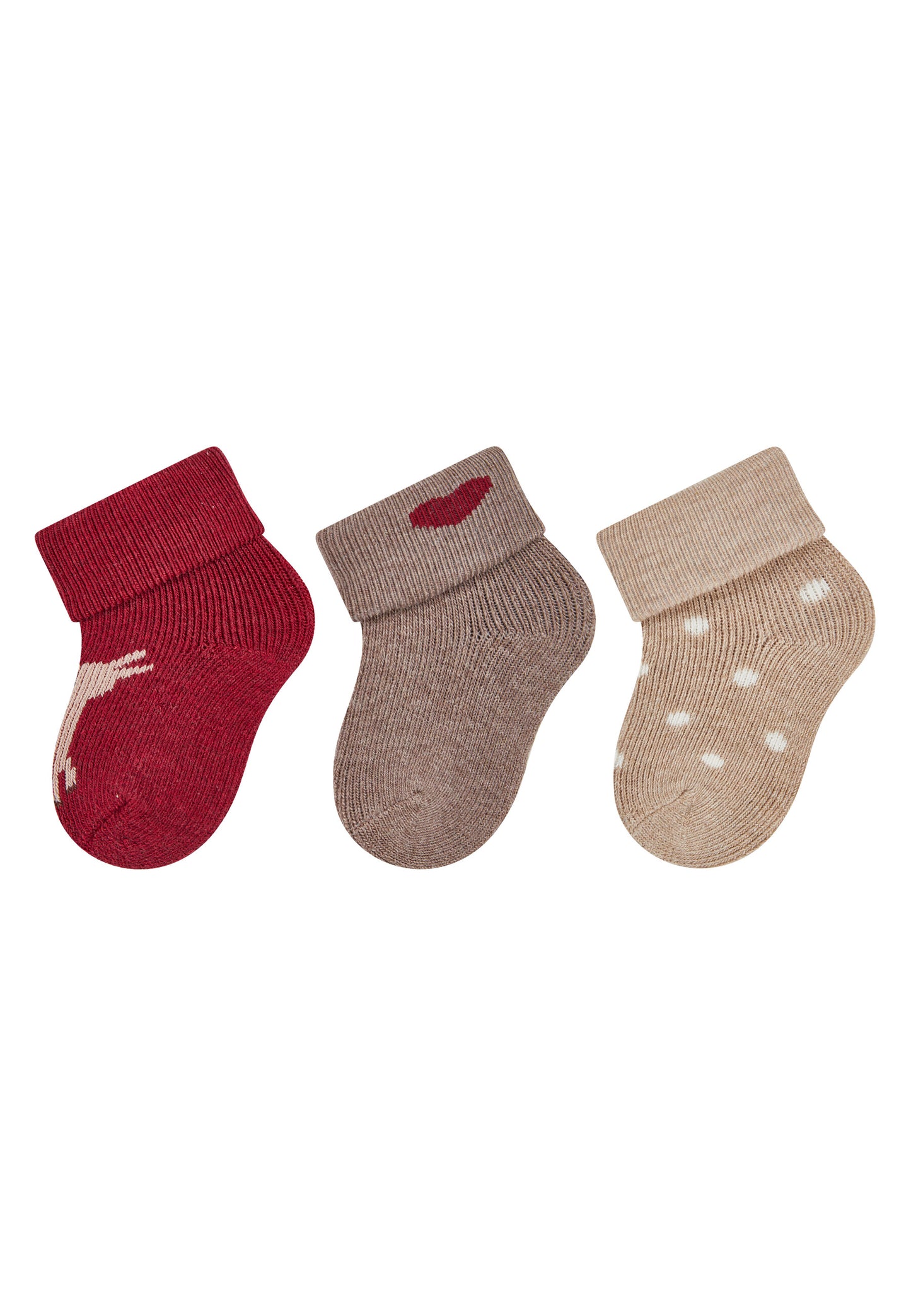 Newborn socks with cuff 3-pack