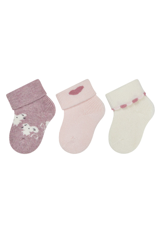 Newborn Socks with Fold-Over Cuff, 3-Pack