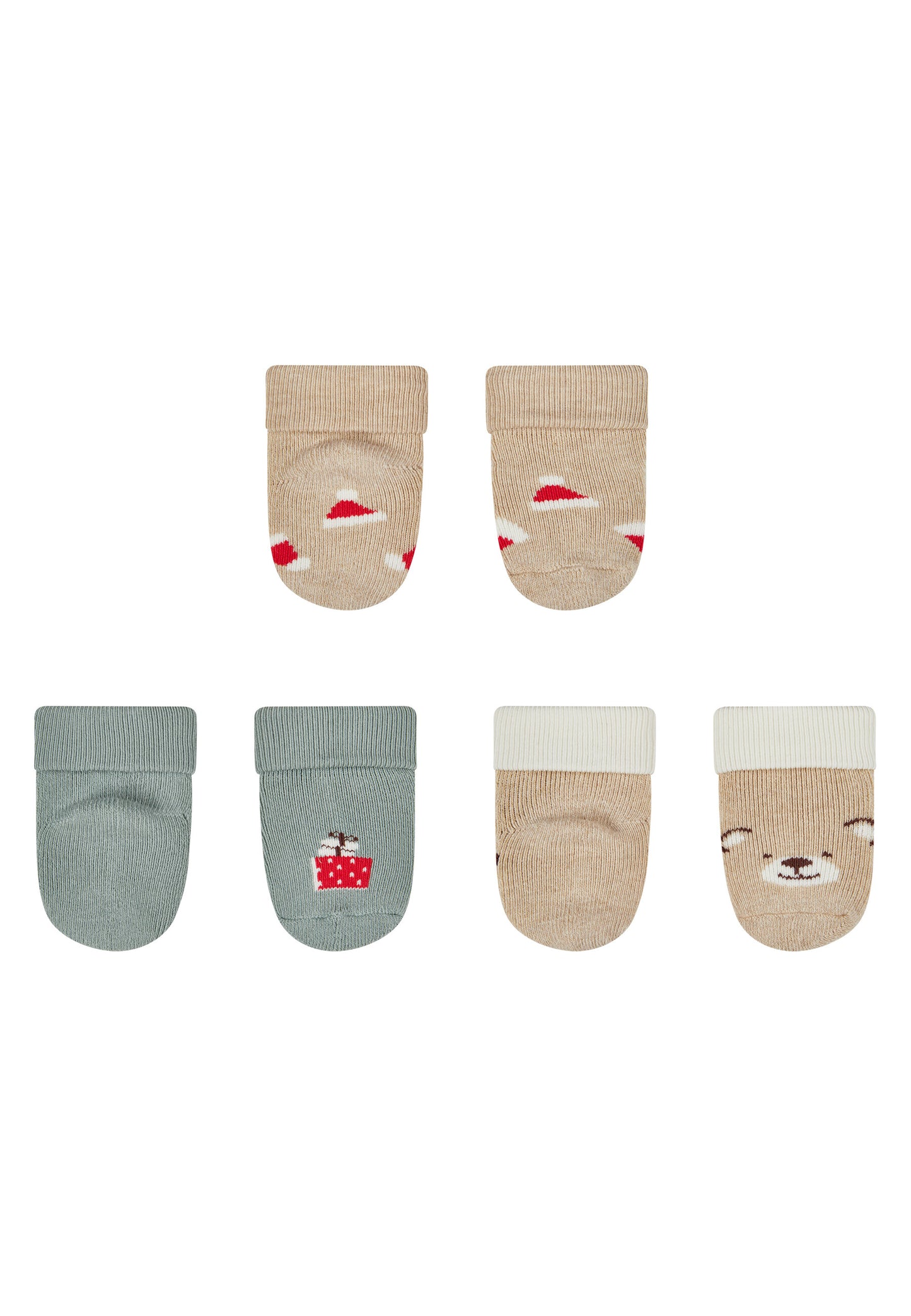 Newborn socks with cuff 3-pack