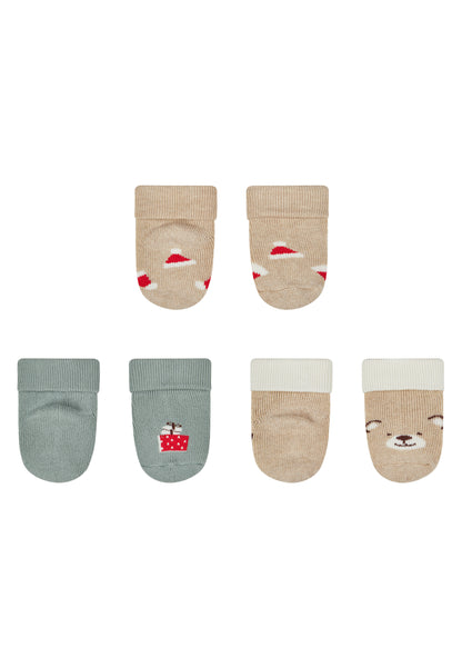 Newborn socks with cuff 3-pack