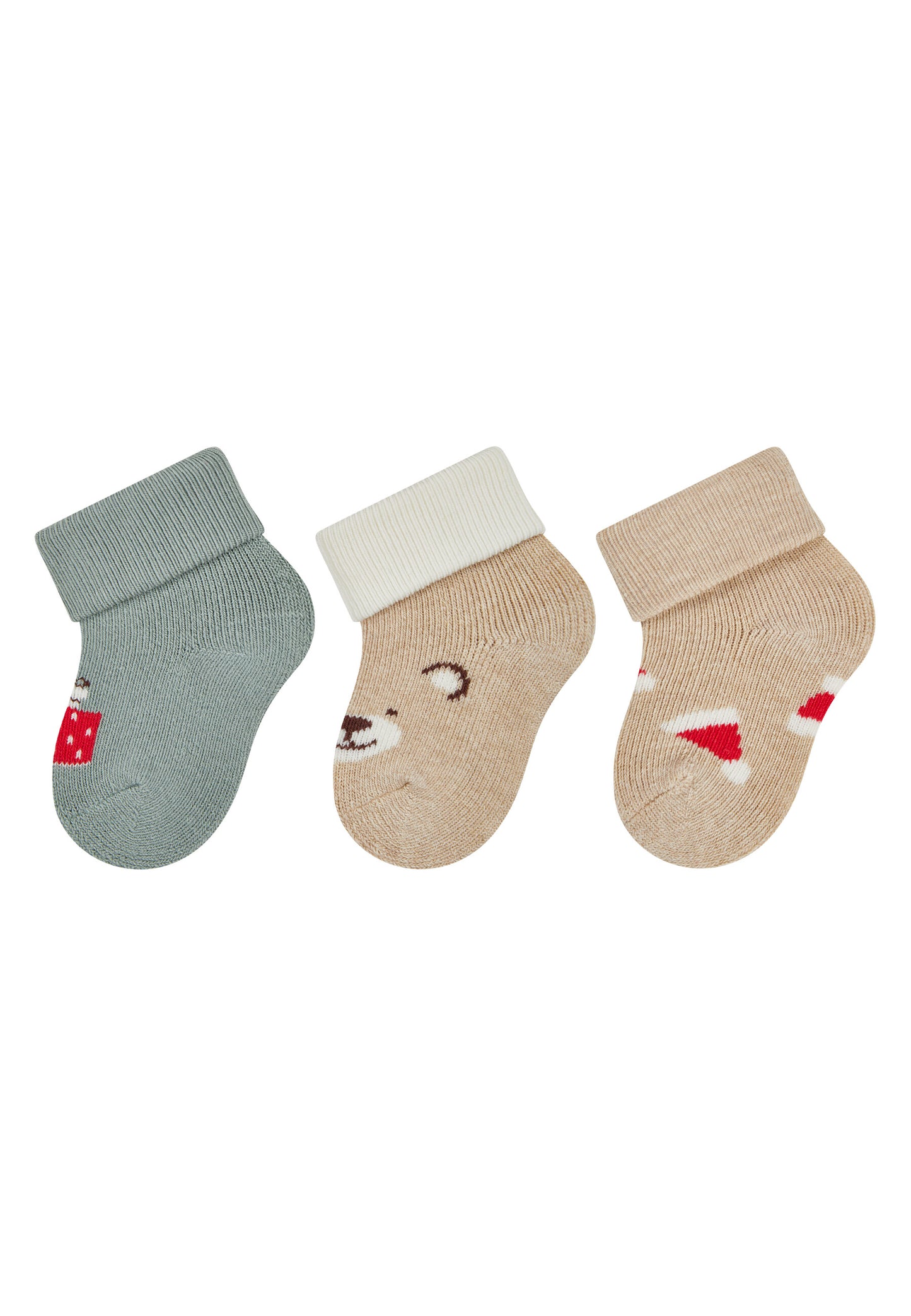 Newborn socks with cuff 3-pack
