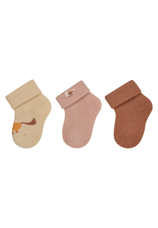 Calzine neonato con risvolto confezione da 3