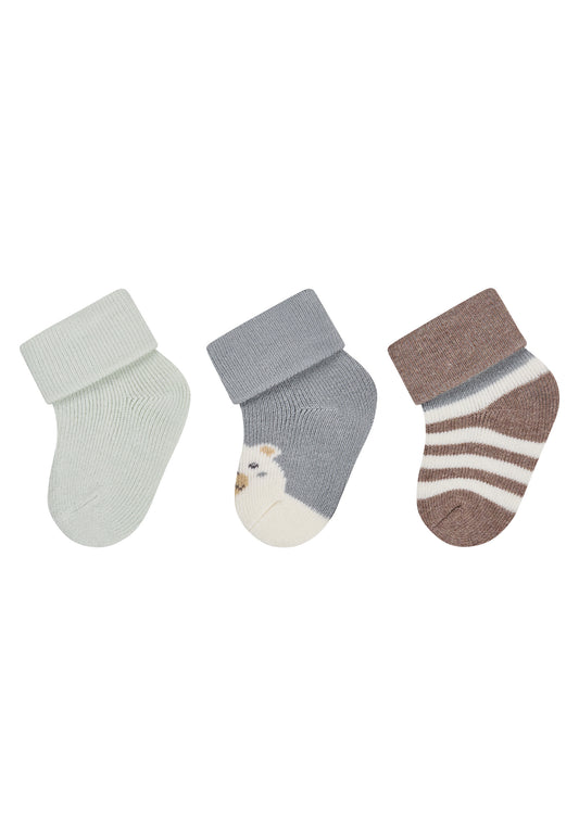 Chaussettes Nouveau- nés avec revers lot de 3