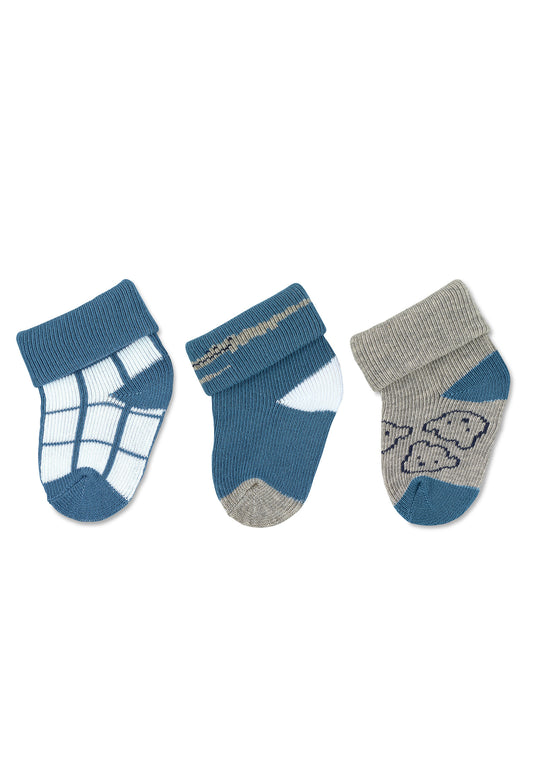 Newborn Socks with Fold-Over Cuff, 3-Pack