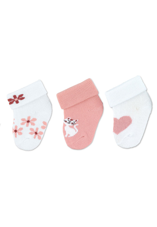 Newborn Socks with Fold-Over Cuff, 3-Pack