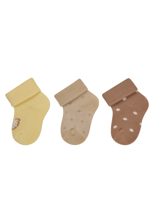 Calzine neonato con risvolto confezione da 3