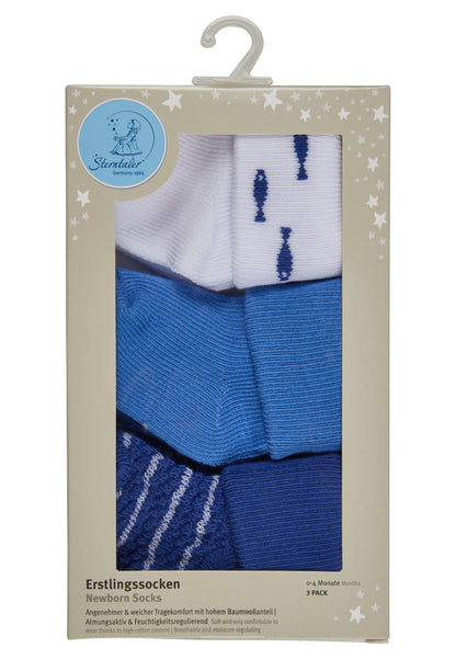 Calcetínes de recién nacidos con puño 3 unidades