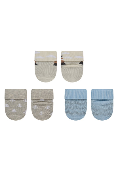 Calcetínes de recién nacidos con puño 3 unidades