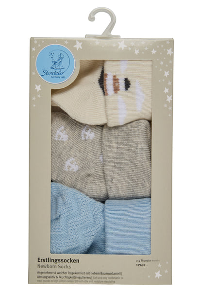 Calcetínes de recién nacidos con puño 3 unidades