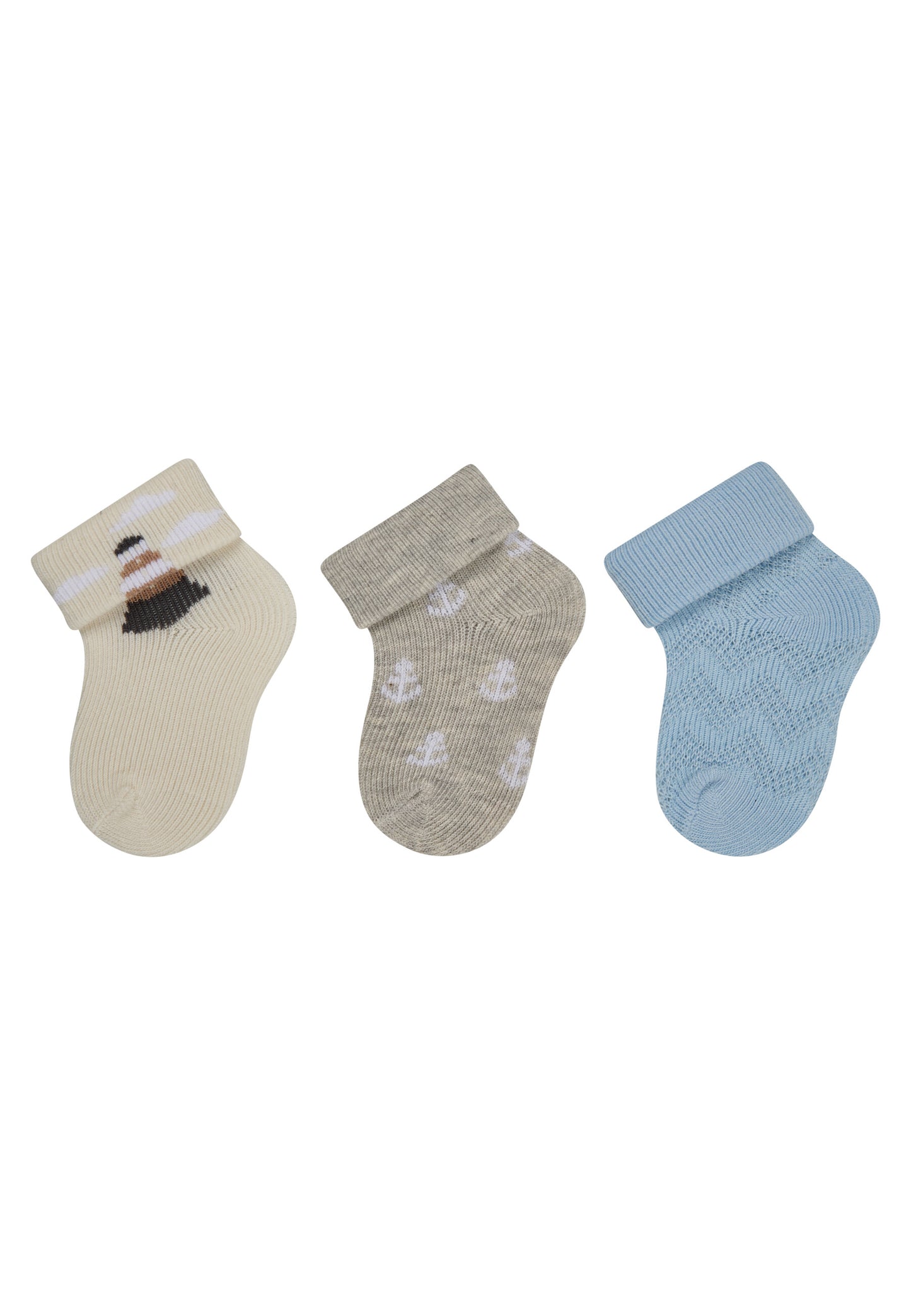 Calcetínes de recién nacidos con puño 3 unidades