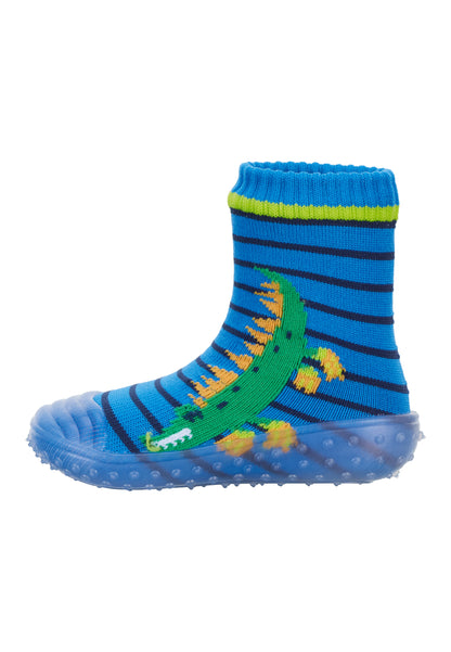 Calze avventura con motivo coccodrillo blu