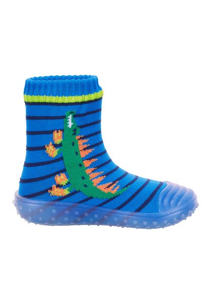 Calze avventura con motivo coccodrillo blu