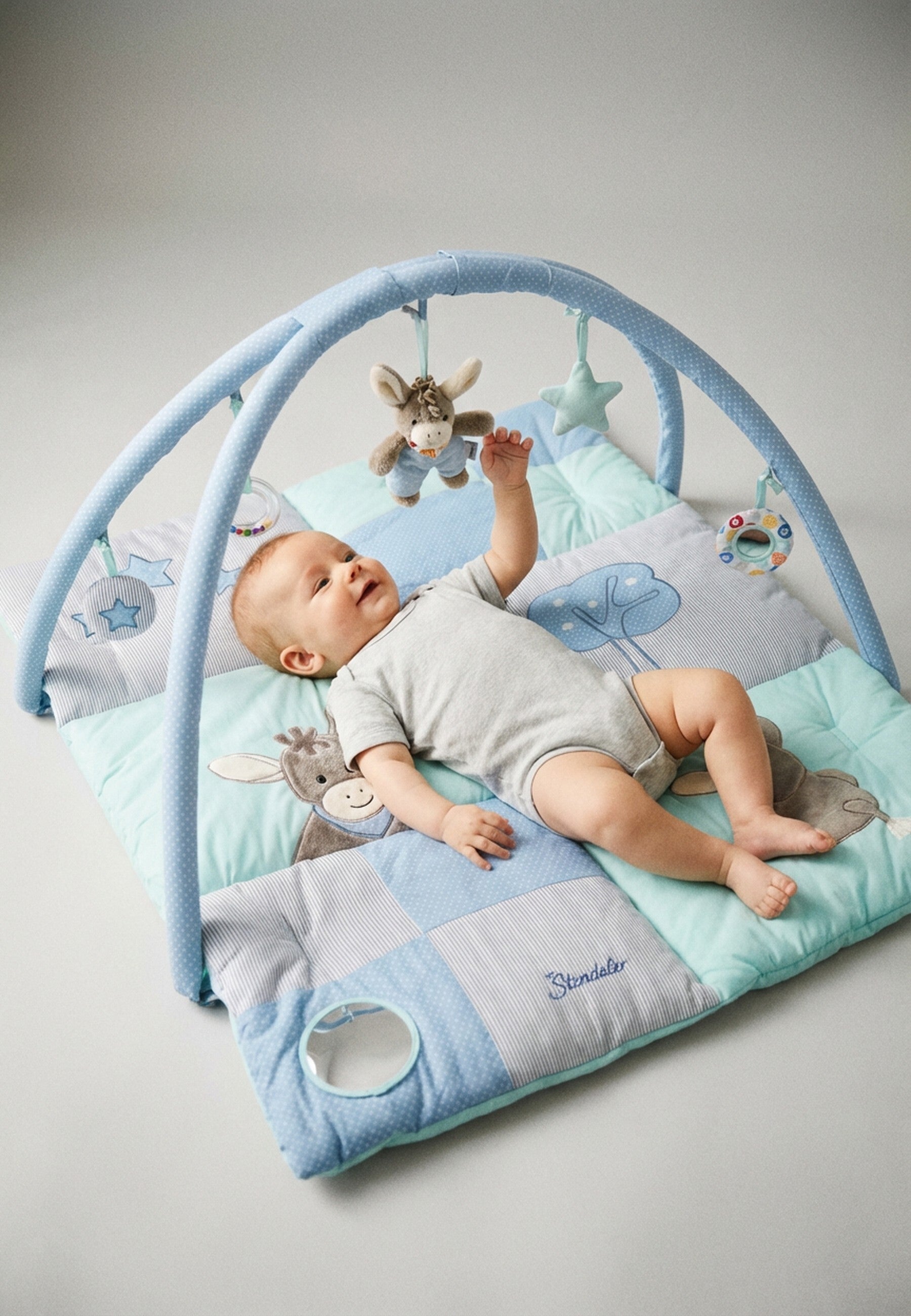 Baby Gym Donkey Emmi with play mat, turquoise ☆ | sterntaler.com