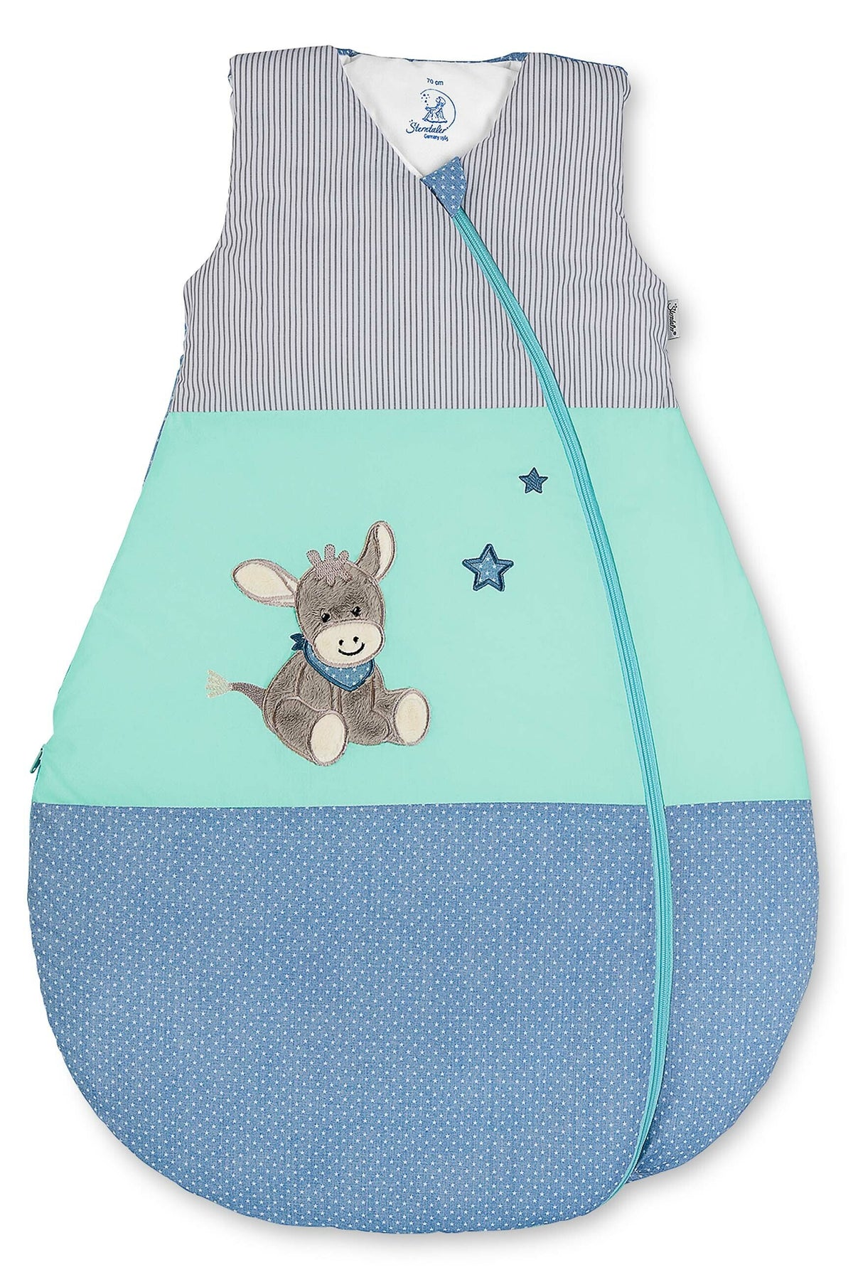 Funktionsschlafsack Esel Emmi in Blau/Türkis ★