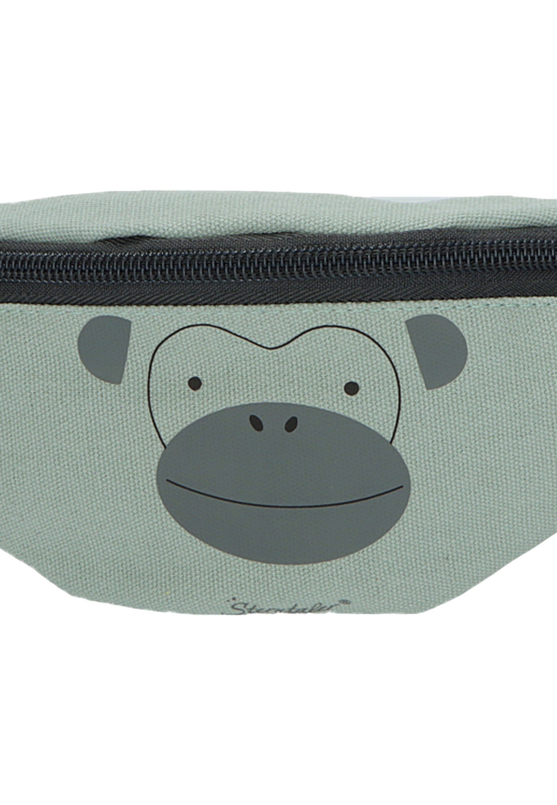 Kinder-Bauchtasche mit Motiv Affe Albert in grün, 0,5L ☆