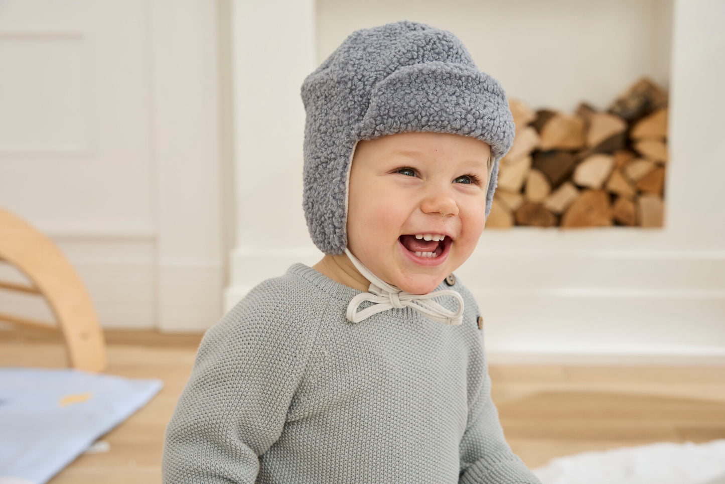 Sterntaler - Fliegermütze Teddy Aviator Hat Children and Youth, Grey/blue Sterntaler - Fliegermütze Teddy Aviator Hat Children and Youth, Grey/blue