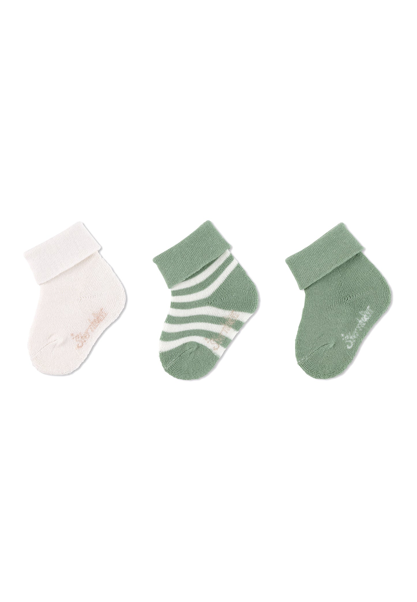 GOTS Babysocken 3er-Pack uni, Ringel und uni ☆ - Main Image