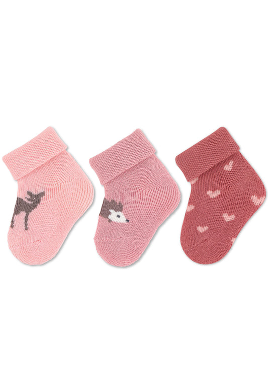 Newborn Socks with Fold-Over Cuff, 3-Pack