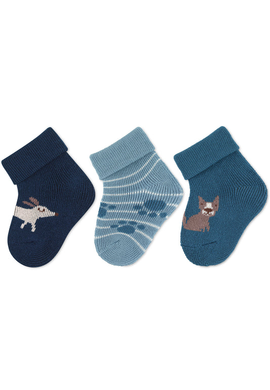 Newborn Socks with Fold-Over Cuff, 3-Pack