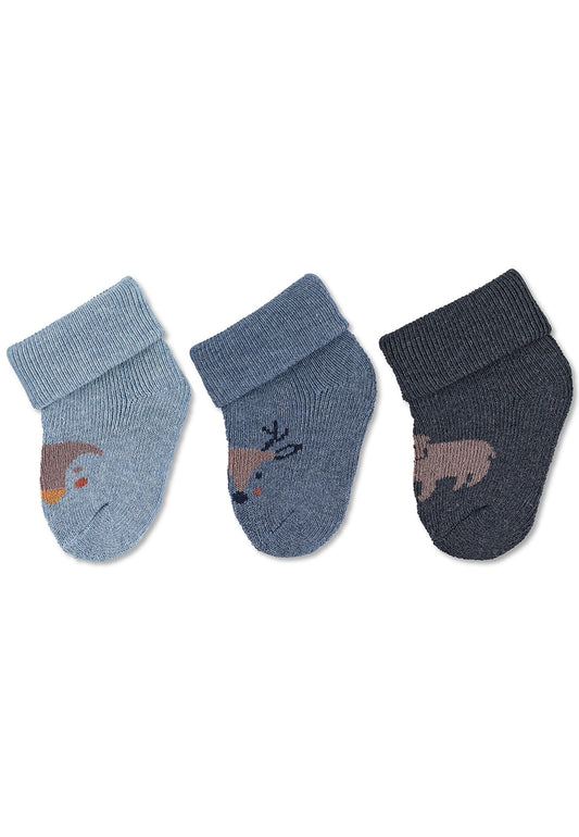 Newborn Socks with Fold-Over Cuff, 3-Pack