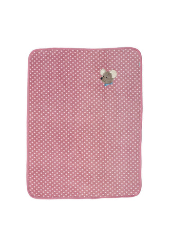 Plüsch-Decke Maus Mabel in Rosa mit hellen Punkten ⭐️