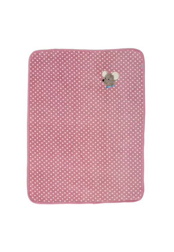 Plüsch-Decke Maus Mabel in Rosa mit hellen Punkten ⭐️