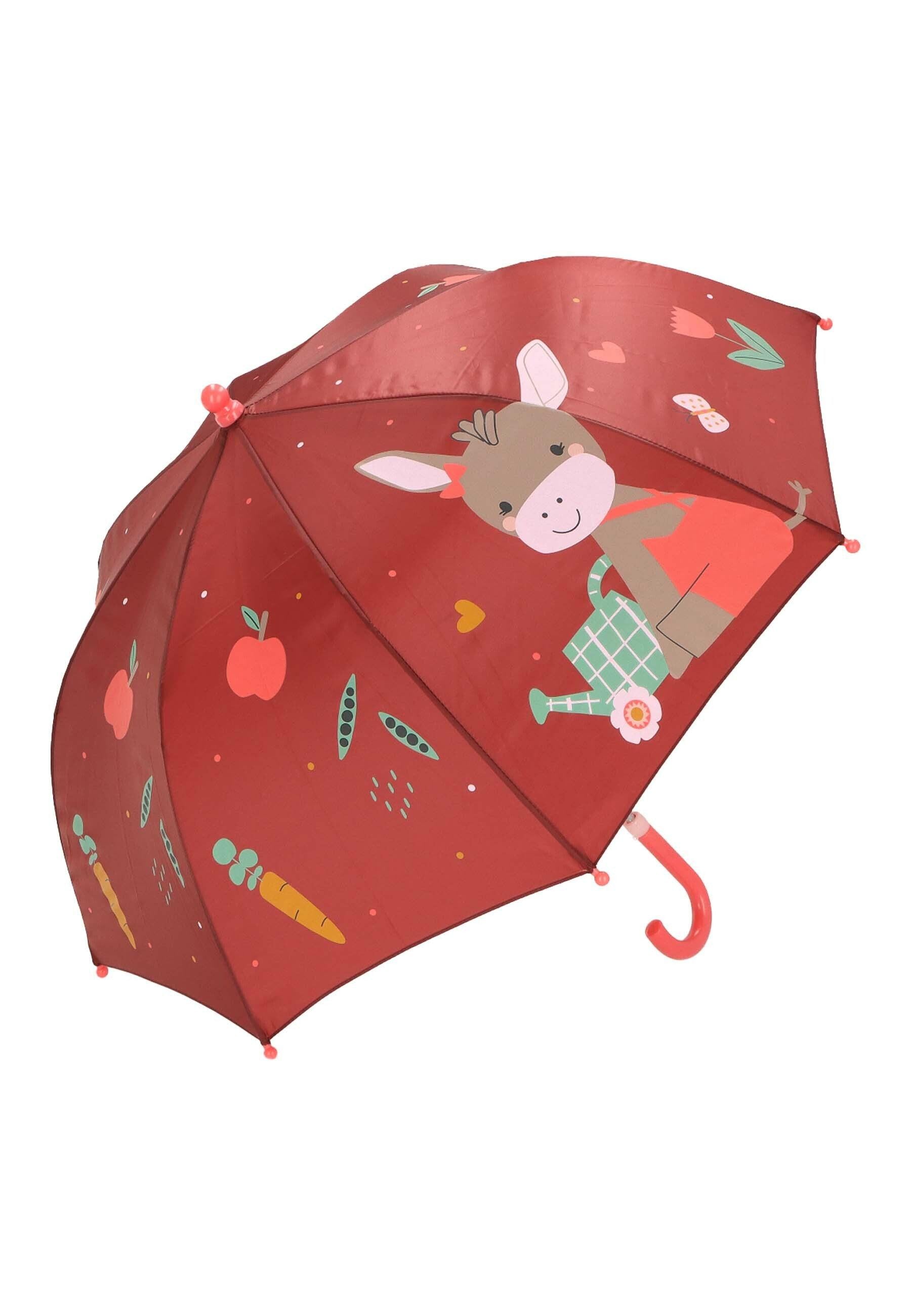 Dunkelrot ⭐️ Regenschirm Emmily Esel Kinder in